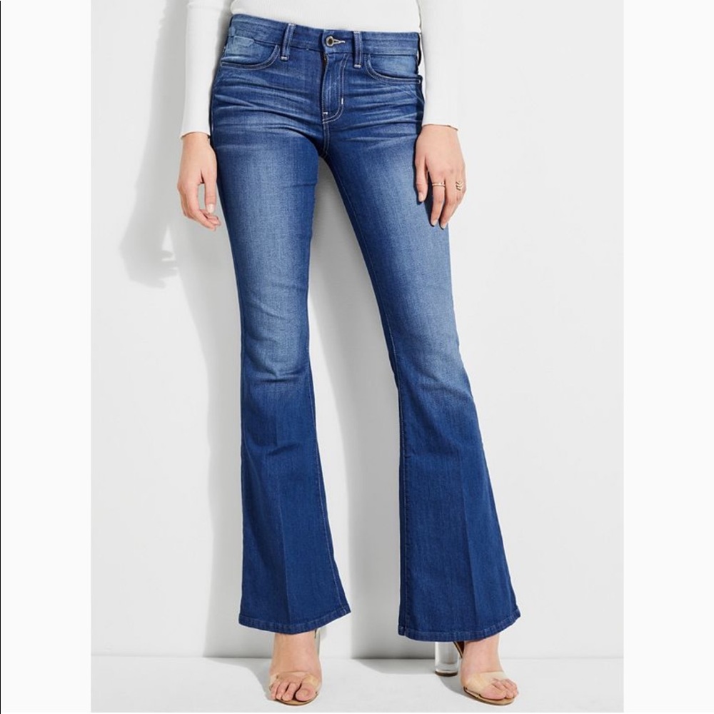Guess Charolette Flare Blue Jeans Denim SZ 32